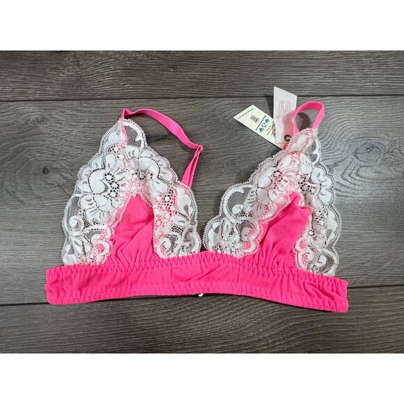 We Are HAH Bralette Free People On the Double Bubblegum Pink Lace NWT XS - Picture 2 of 8